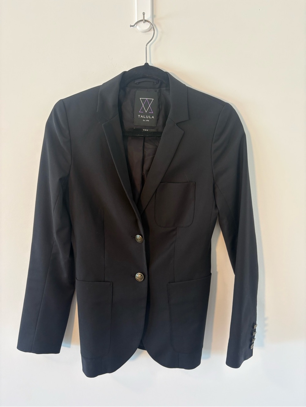 Talula Black Tailored Single-Breasted Blazer